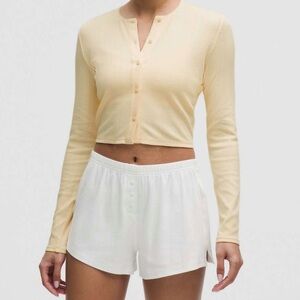 Lululemon Butter Cream Cropped Button Cardigan